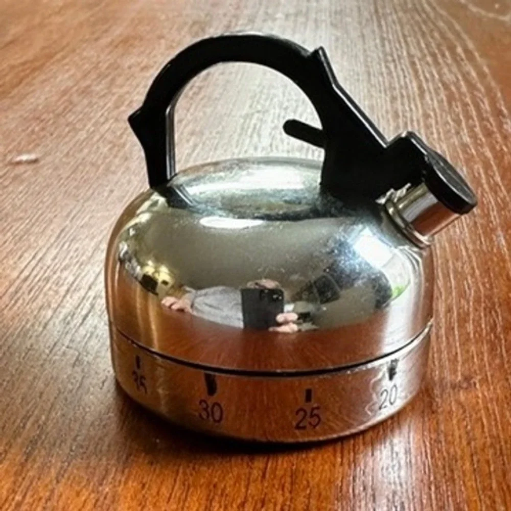 Vintage Chrome Coffee Percolator Tea Kettle Novelty Kitchen Timers WORKS MCM